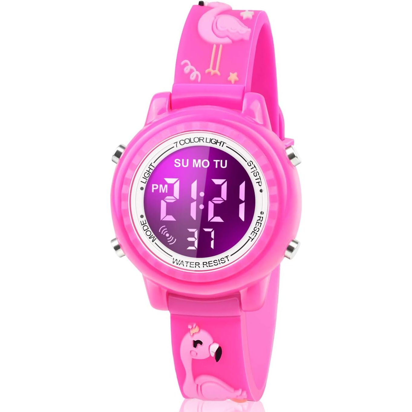 Buy now Waterproof LED Kids Watches with Alarm - Kids Toys Gifts for Girls Age 3-10 Flamingo Red at indiglob india