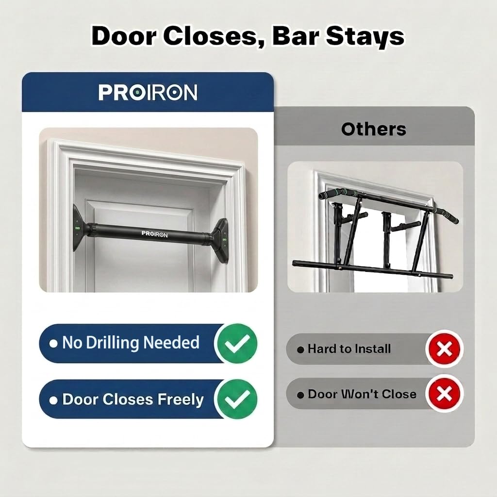 PROIRON Door Pull Up Bar Doorway Frame Chin Up Bar from 28.3in-38.2in