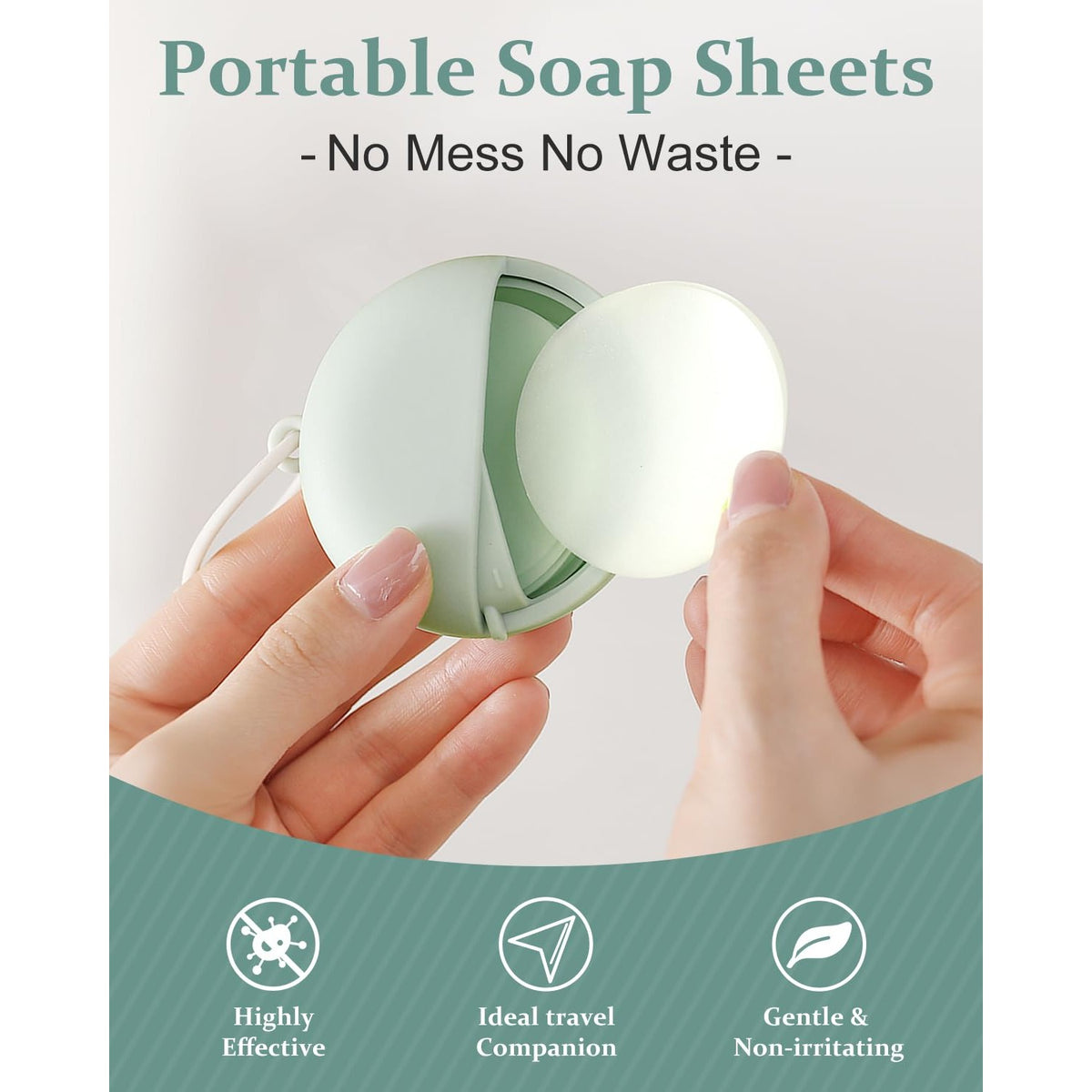 3 Boxes (150 Sheets) Hand Soap Sheets for Camping Essentials, Disposable Portable Foaming Bath Slice Sheet for Travel Outdoor Hiking-2