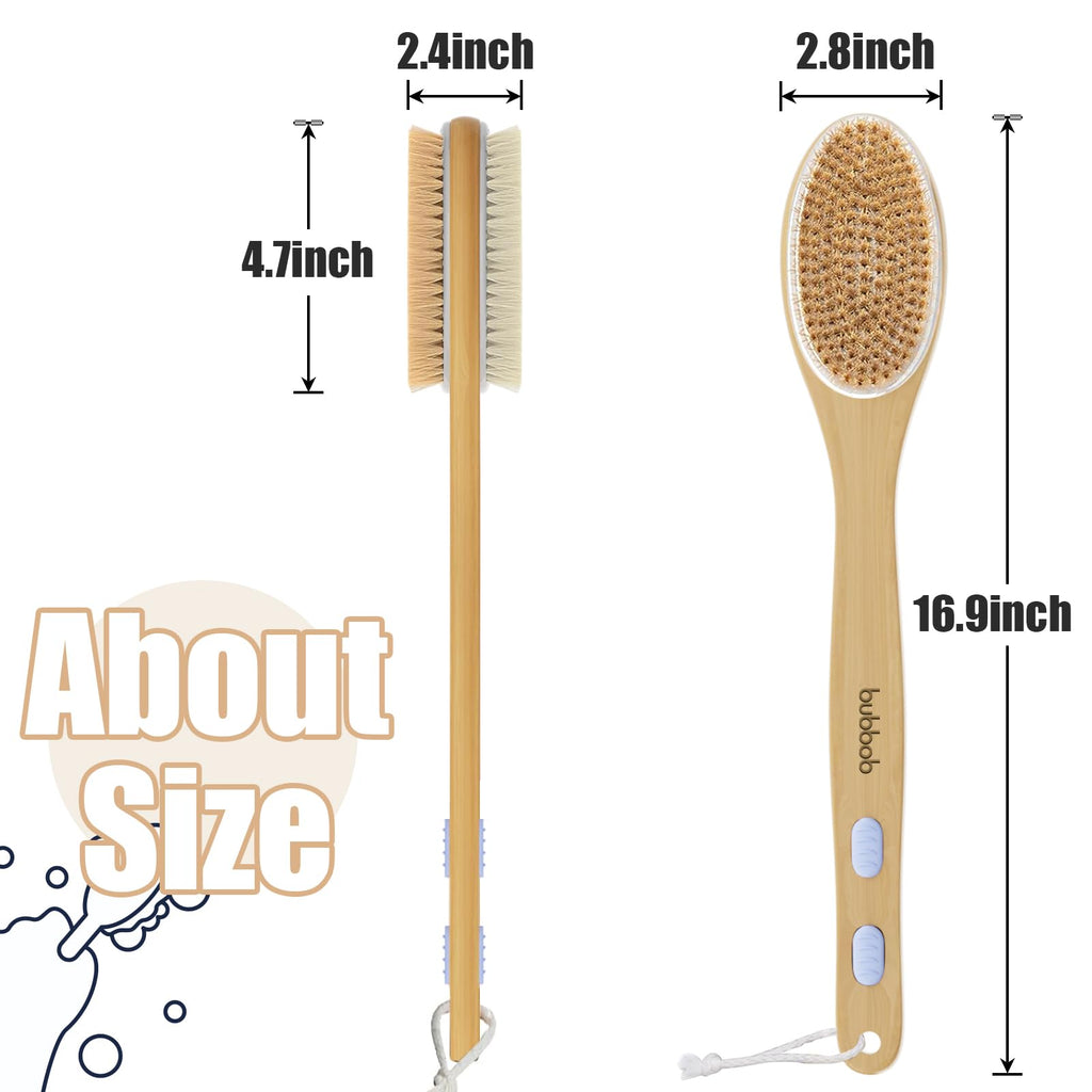 Back Scrubber for Shower,Bath Brush with Long Handle,Men and Women (Blue) | Bath Brush Body Exfoliator for Wet or Dry Brushing