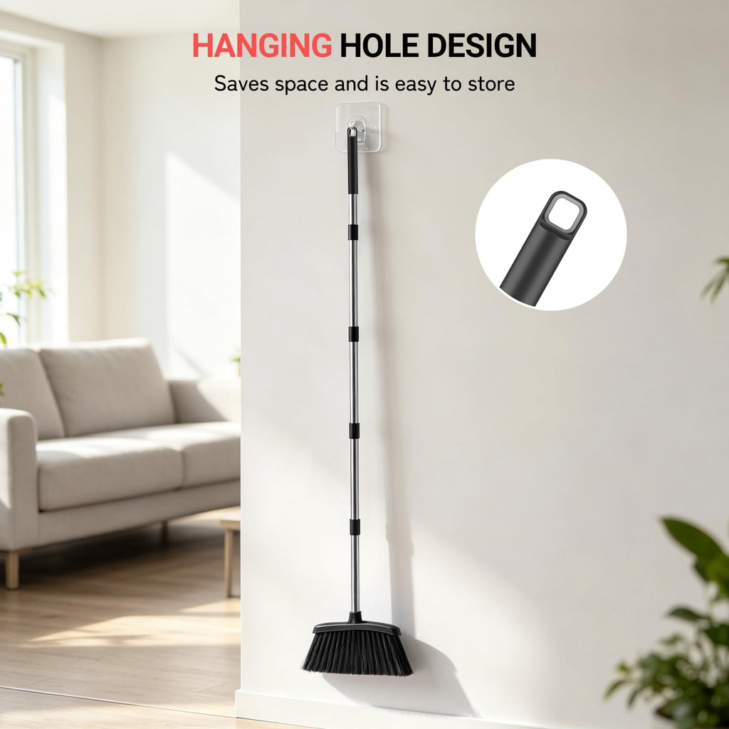 Angle Broom, 59‑in Long Handle Kitchen Brooms for Sweeping Indoor Dust