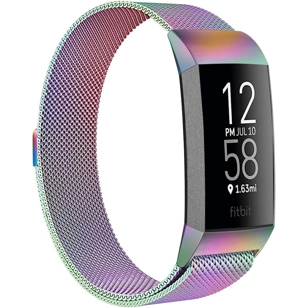 Buy now ZWGKKYGYH Metal Bands Compatible with Fitbit Charge 4/Charge 3/Charge 3 SE, Stainless Steel Mesh Band Replacement Accessories Bracelet Strap for Women Men, Silver Small Large: 6.5" - 9.7" Colorful at indiglob india