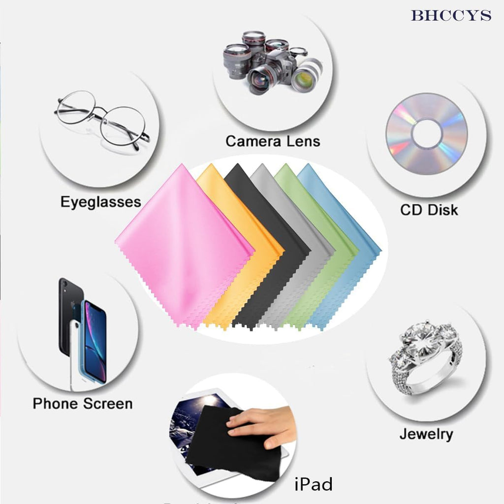 Glasses Cleaning Cloths(12 pcs),Microfiber Eyeglass Cleaner Cloth, Lens Wipes Cloth for Cleaning Eyeglasses, Cell Phones, Screens, Lenses, Electronics and All Delicate Surface