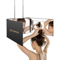 JUSRON 360 Viewing Angle Self Hair Cutting Mirror, Clear Anti-Fog HD Glass, USB Rechargeable, Easy to Use, Height Adjustable, Portable, Good Choice for Gifts | USB Rechargeable, Easy to Use, Height Adjustable, Portable, Good Choice for Gifts