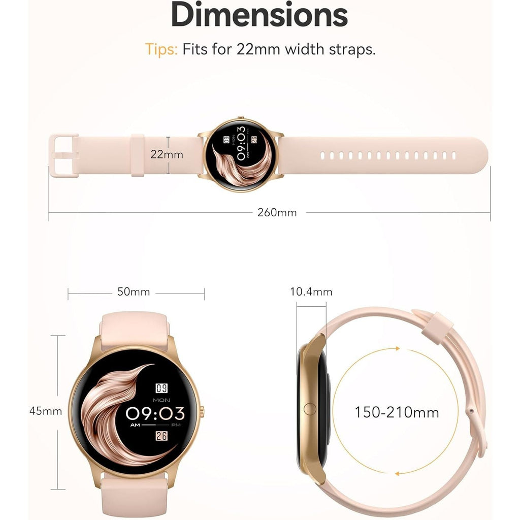 Buy now AGPTEK Smart Watch for Women, 5ATM Waterproof Smartwatch for Android and iOS Phones, Fitness Tracker Watch with 100+ Sports Modes, Heart Rate Monitor Pedometer Sleep Monitor, Pink at indiglob india