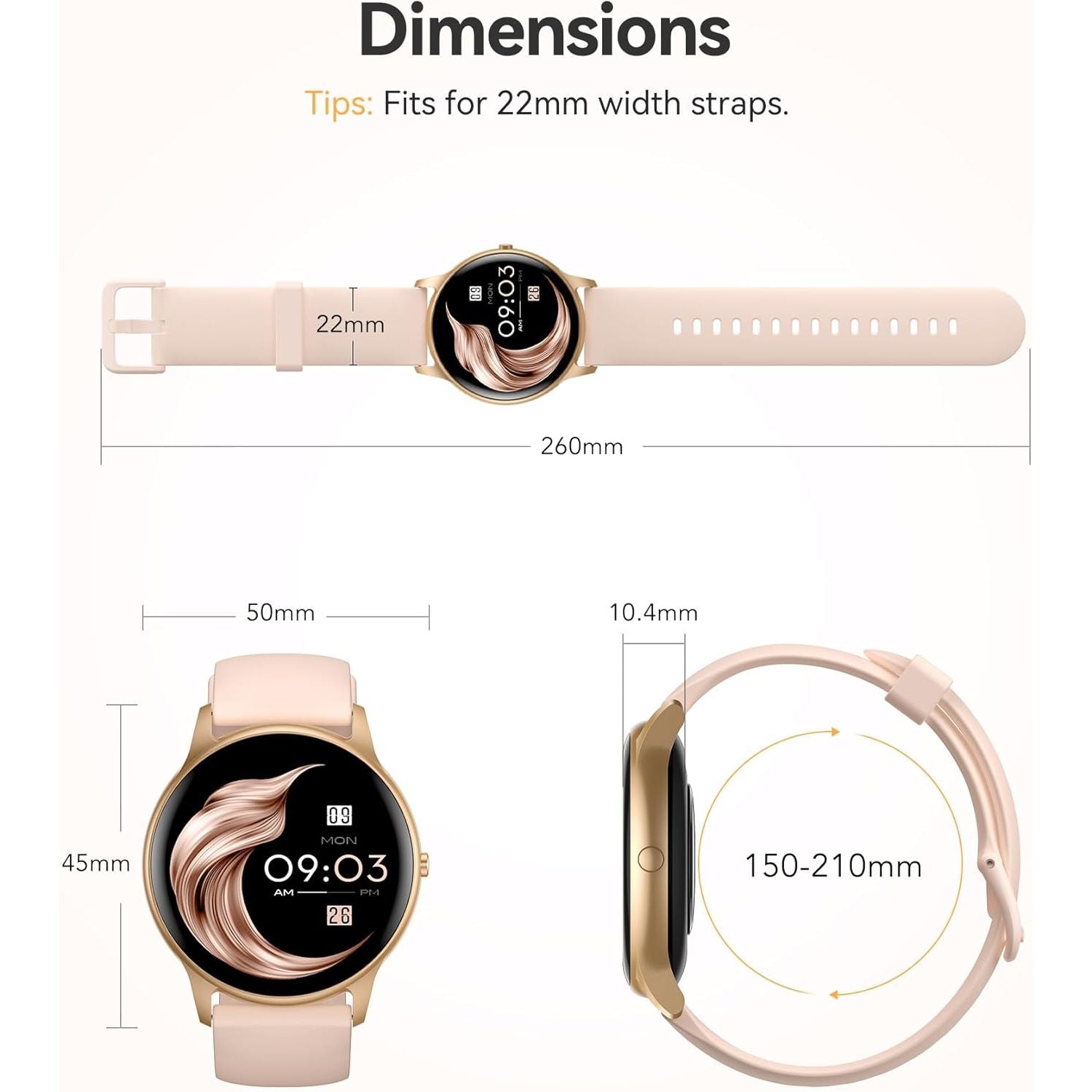 Buy now AGPTEK Smart Watch for Women, 5ATM Waterproof Smartwatch for Android and iOS Phones, Fitness Tracker Watch with 100+ Sports Modes, Heart Rate Monitor Pedometer Sleep Monitor, Pink at indiglob india