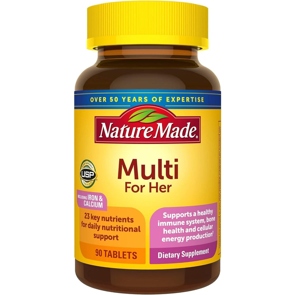 Nature Made Multivitamin For Her, Daily Nutritional Support Multivitamin for Women, Nature Made Womens Vitamins & Minerals, 90 Tablets, 90 Day Supply