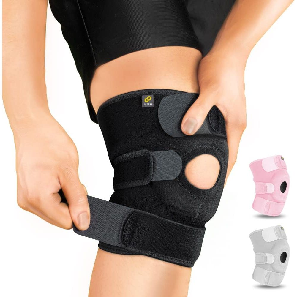 Buy now Bracoo Knee Support Brace for Men Women, Adjustable Compression Sleeve Wrap Patellar Pad Tendon - Arthritis Pain, meniscus tear, Injury Recovery, Running, Workout, KS10 1 Count (Pack of 1) Black at indiglob india