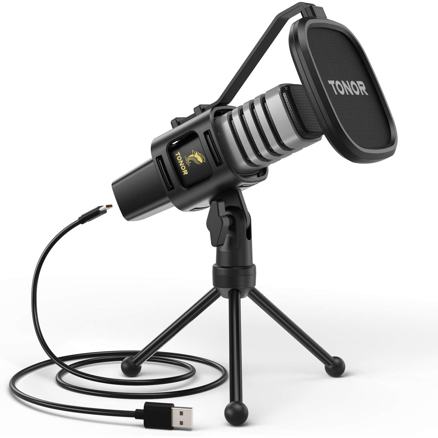 Buy now TONOR TC-777 Podcast Microphone, USB Computer Microphone, Cardioid Condenser PC Mic with Tripod Stand and Pop Filter for Podcasting, Streaming, Vocal Recording, Compatible with PC & Laptop, PS4/5 TC30 at indiglob india