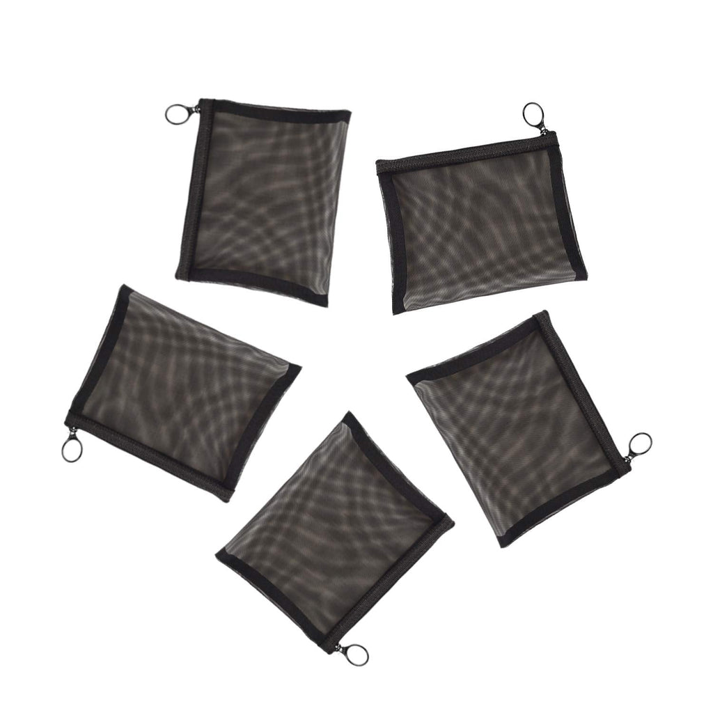 Buy now Patu Zipper Mesh Bags, Size M / A6, 5 Pieces, Beauty Makeup Cosmetic Accessories Organizer, Travel Toiletry Kit Set Storage Pouch, Black 6.5x5.5 Inch (Pack of 5) at indiglob india