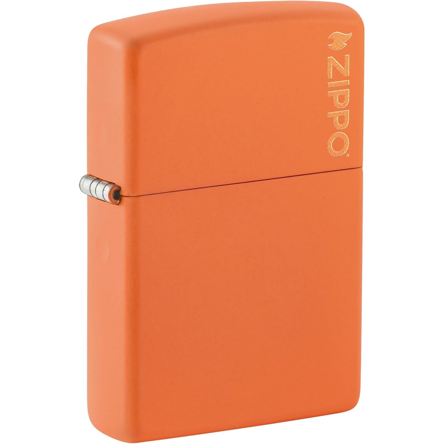 Buy now Zippo 218 Classic Black Matte Pocket Lighter Orange Logo at indiglob india