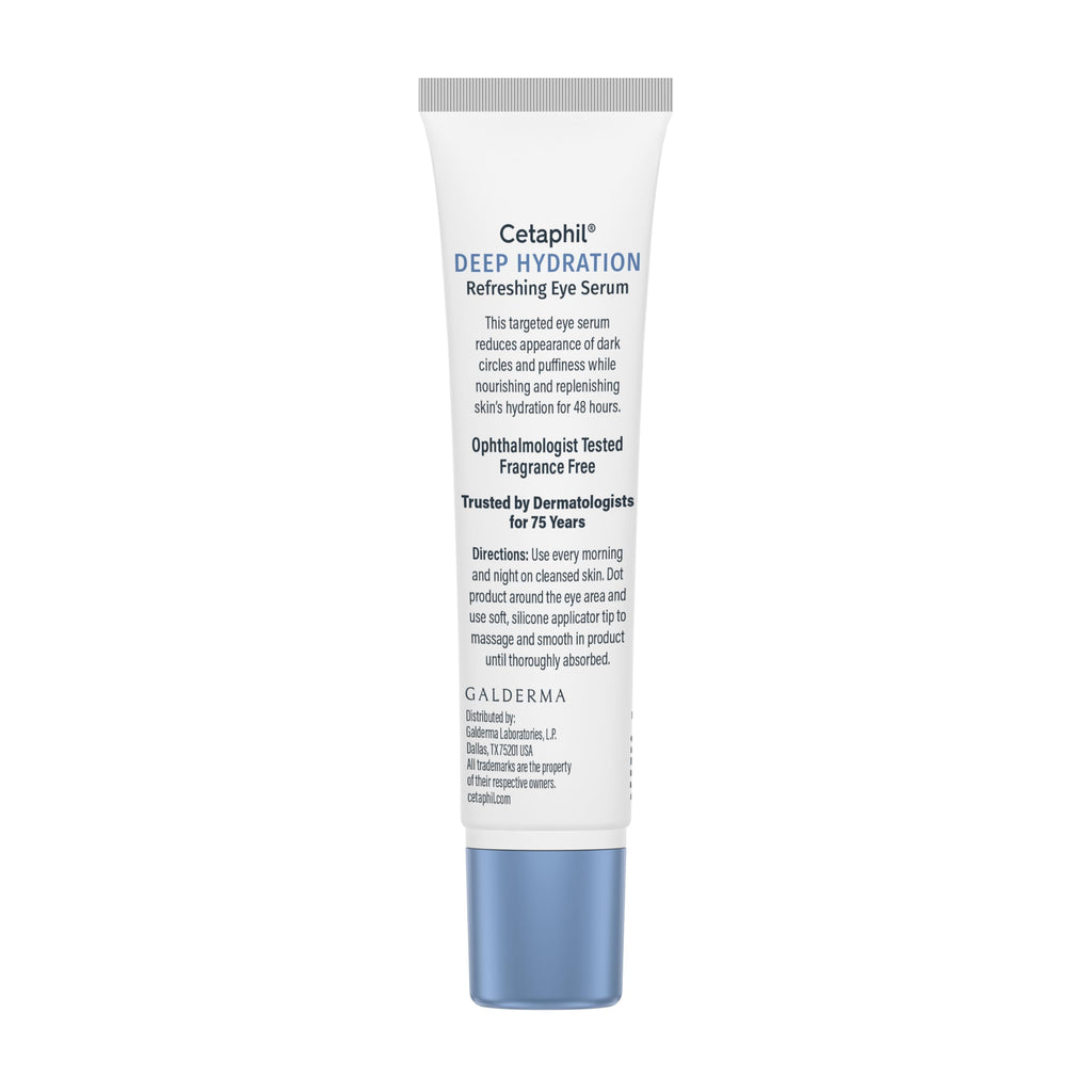 Cetaphil Deep Hydration Refreshing Eye Serum, Dark Circles, 0.5 fl oz | 48-Hour Hydrating Under Eye Serum, Reduces Dark Circles & Puffiness, Hyaluronic Acid, Vitamin E & B5, Dermatologist Tested