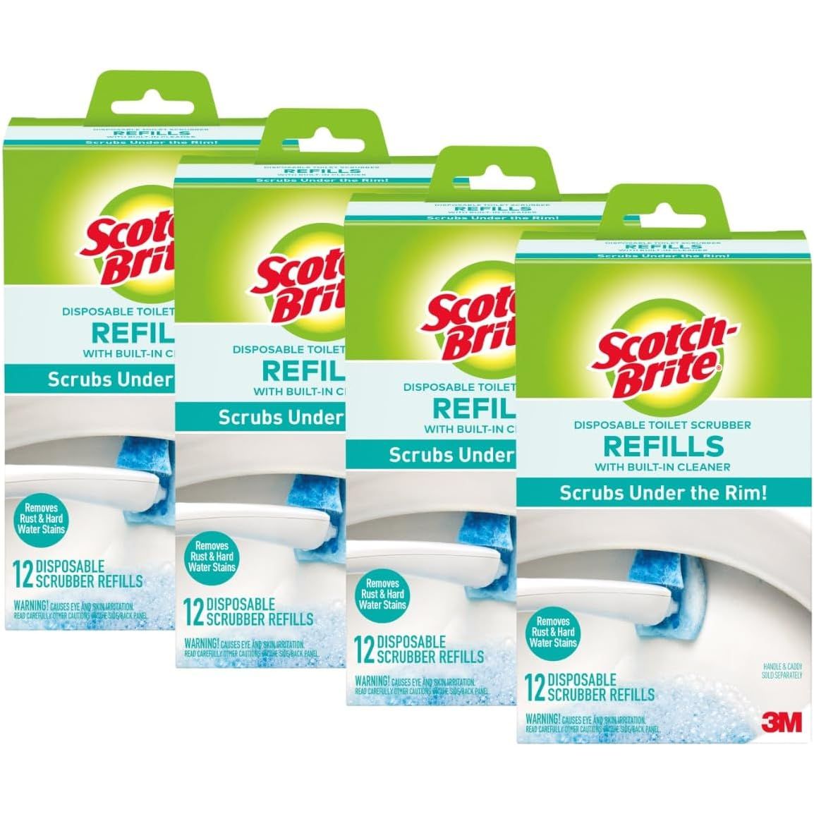 Buy now Scotch-Brite Disposable Toilet Scrubber Refills, Removes Rust & Hard Water Stains, 10 Disposable Refills Blue 12 Count (Pack of 4) at indiglob india