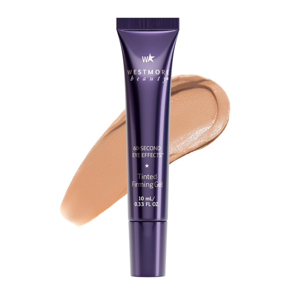 Westmore Beauty 60 Second Eye Effects & Fan - Light to Medium - 0.33 fl. oz | Tinted firming gel, under eye cream for puffiness and bags under eyes 0.33 fl. oz, Star Handheld Fan