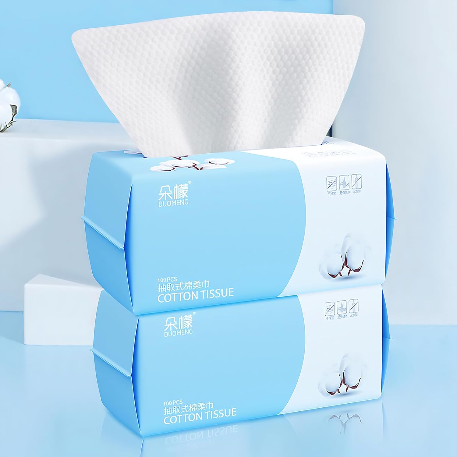 Buy now Cotton Facial Dry Wipes, 100 Count, Deeply Cleansing Disposable Face Towel Wash Cloth, Multi-Purpose for Skin Care, Make-up and Face Wipes, Facial Cleansing 100 Count (Pack of 2) at indiglob india