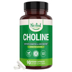 Nested Naturals Choline Bitartrate 500mg Per Serving - High Potency Choline Supplements - Supports Prenatal Maternal & Fetal Health During Pregnancy* - 100% Vegan & Non-GMO - 2-Pack (180 Capsules)