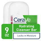 CeraVe Hydrating Cleanser Bar, Soap-Free Face & Body Cleanser, 2-Pack | Soap-Free Body Wash and Facial Cleanser with Ceramides Thoroughly Cleanses without Stripping Skin Of Natural Moisture