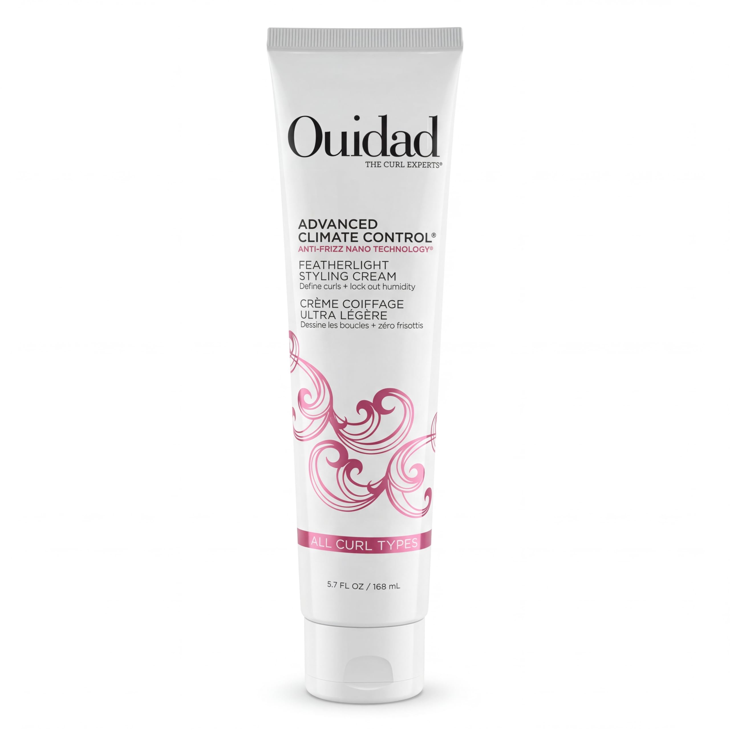 Ouidad Advanced Climate Control Featherlight Curls Styling Cream, Soft Hold | Frizz-Free Hair with Anti-Frizz Nano Technology, Flexible Curl Cream for Curly Hair, Locks Out Humidity, For All Curl Types