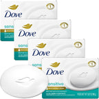 Dove Beauty Bar, Sensitive Skin 4-Pack with Moisturizing Cream for Soft, Smooth Skin, 3.17 Oz Ea