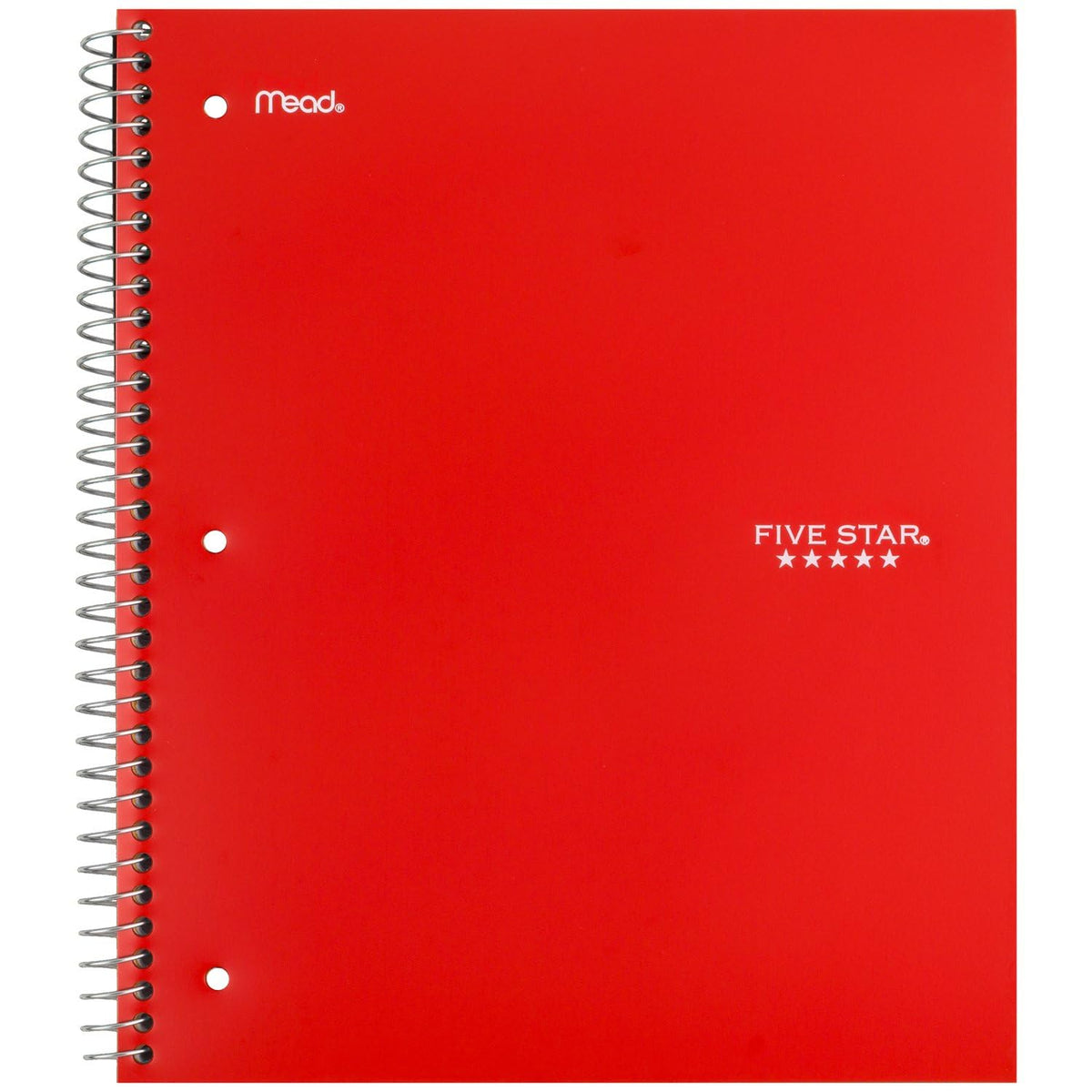 Five Star Spiral Notebook + Study App, 6 Pack, 1 Subject, Wide Ruled 8" x 10.5" Paper, 100 Sheets, Fights Ink Bleed, Water Resistant Cover, Assorted Colors (38042)