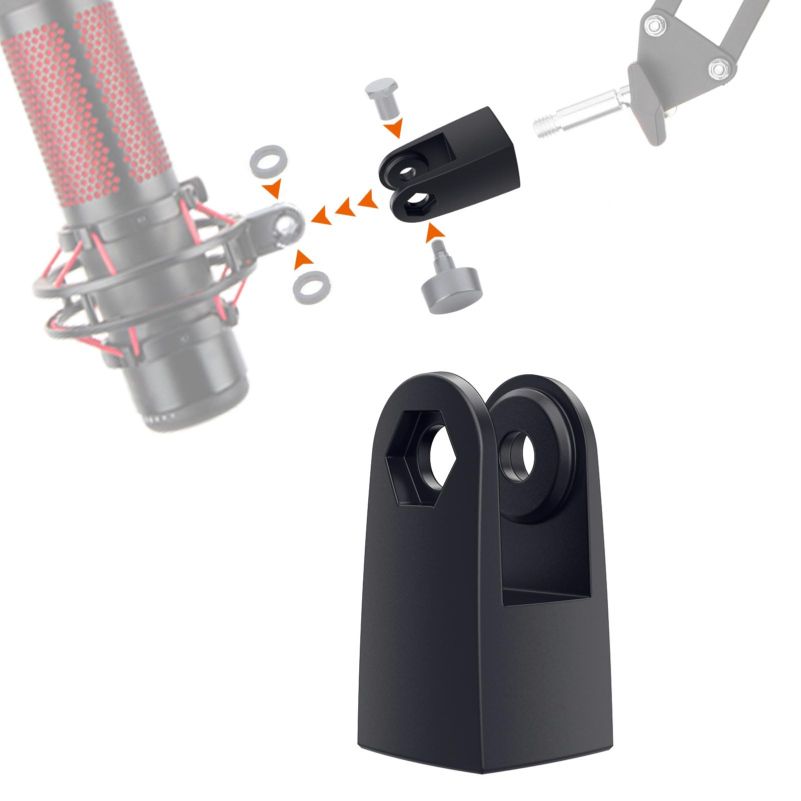 Buy now Microphone Wall Mount Boom Arm - Microphone Wall Mount for Mic holder，Horizontal Mounting Wall，Space Saving Desktop Metal Mic Stand Clamp by SUNMON QuadCast Boom Arm Adapter at indiglob india