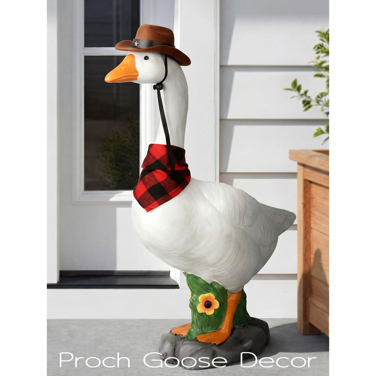 LarpGears Premium Adjustable Large 23 Inch Porch Goose Statue