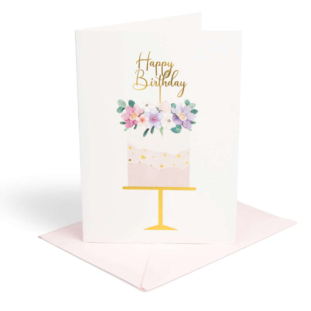 Birthday Cards for Women Happy Birthday Card, Birthday Card for Wife, Mom & Girlfriend, Elegant 5x7 Gold Foil Card