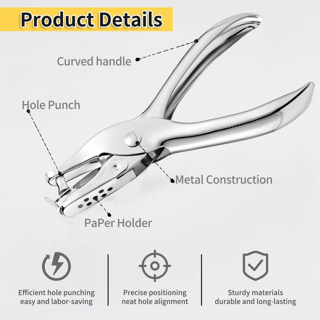 2 PCS Hole Punch,1/4 Inch Single Hole Puncher with 8-Sheet Capacity,Durable One Hole Paper Punch,Create Circle Hole Punch for Crafts,Gift Tags,Tickets & Scrapbooks by YUIOASE