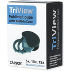 Buy now Carson TriView 5x/10x/15x Folding Loupe Magnifier with Built-in Case, 3-in-1 Portable Loupe Magnifying Glass - Adjustable Magnification, Great for Jewelry (TV-15) at indiglob india