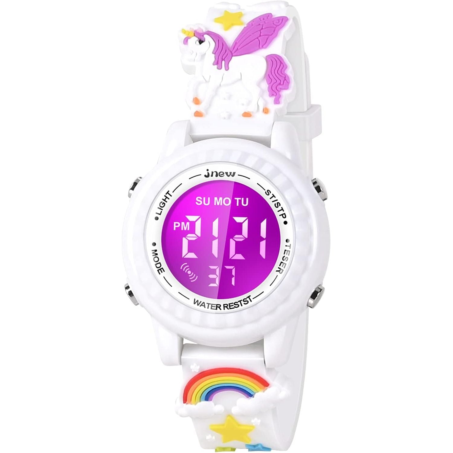 Buy now 3D Cartoon Waterproof Kids Watches with Alarm - Best Toys Gifts for Girls Age 3-10 White at indiglob india