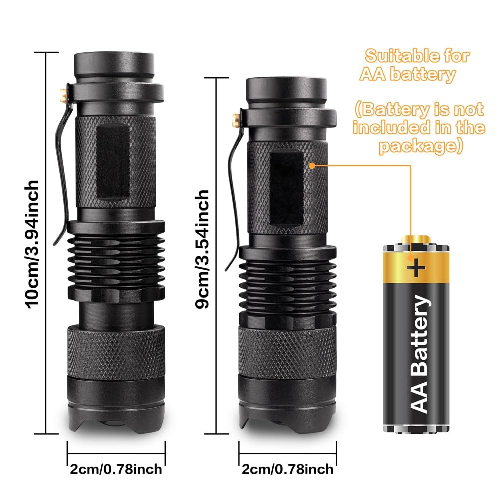 2 Pack Red Light Flashlight Single Mode Red LED Flashlight One Mode Zoomable Night Light Torch for Night Observation and Astronomy Aviation