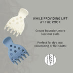Authentic hair volume clips designed for curly hair, providing lift at the root for bouncier, luscious curls.