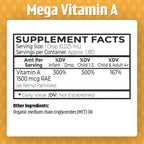 Dr. Green Mom Mega Vitamin A Liquid Drops | 1500 mcg RAE Per 1 Drop, 1180 Servings Per Bottle | Certified Organic, Non-GMO in Organic MCT Oil | Retinyl Palmitate | Infants, Kids & Adults | 1 fl oz