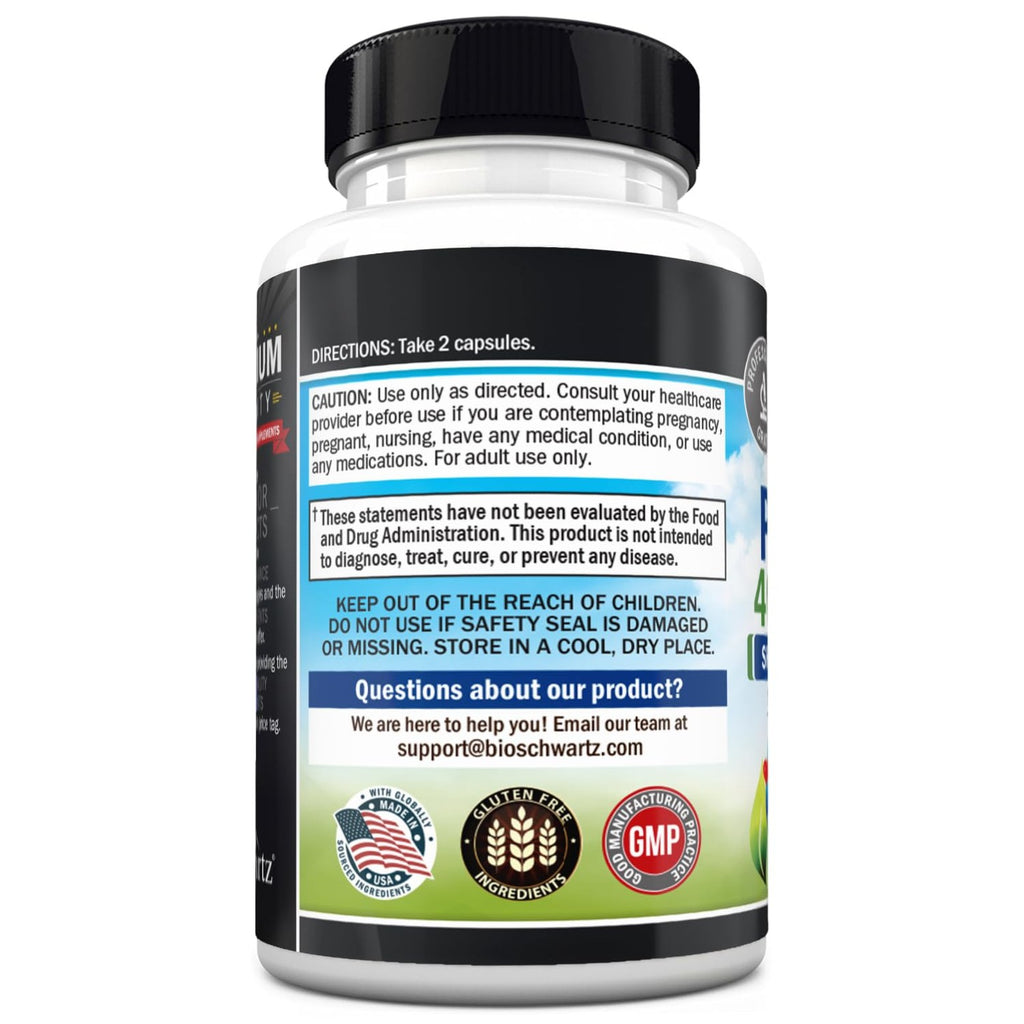 Probiotic 40 Billion CFU with Organic Prebiotics for Gut Health, 60 Count | Probiotics for Men and Women, Immune & Digestive Health Support with Lactobacillus from BioSchwartz, Non-GMO, Shelf Stable