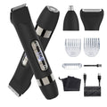 Hatteker 4 in 1 Multifunctional Dual - Head Body Hair Trimmer for Men, IPX7 Waterproof Groin & Body Hair Groomer, Rechargeable Body Electric Shaver Razor