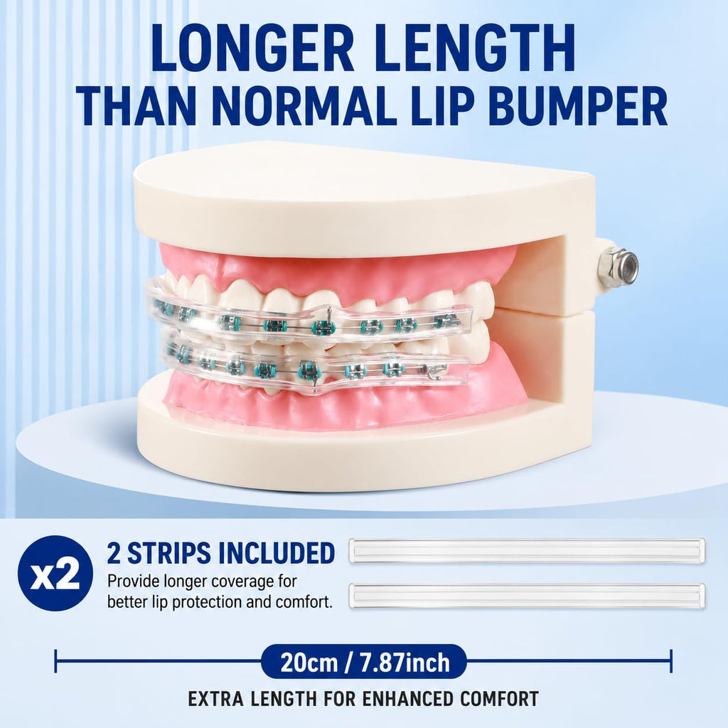 B Rush® Comfort Cover for Braces -Orthodontic Lip Bumper, Lip Shield, Mouth Guard for Brackets, Wax Alternative-Dental Lip Protector