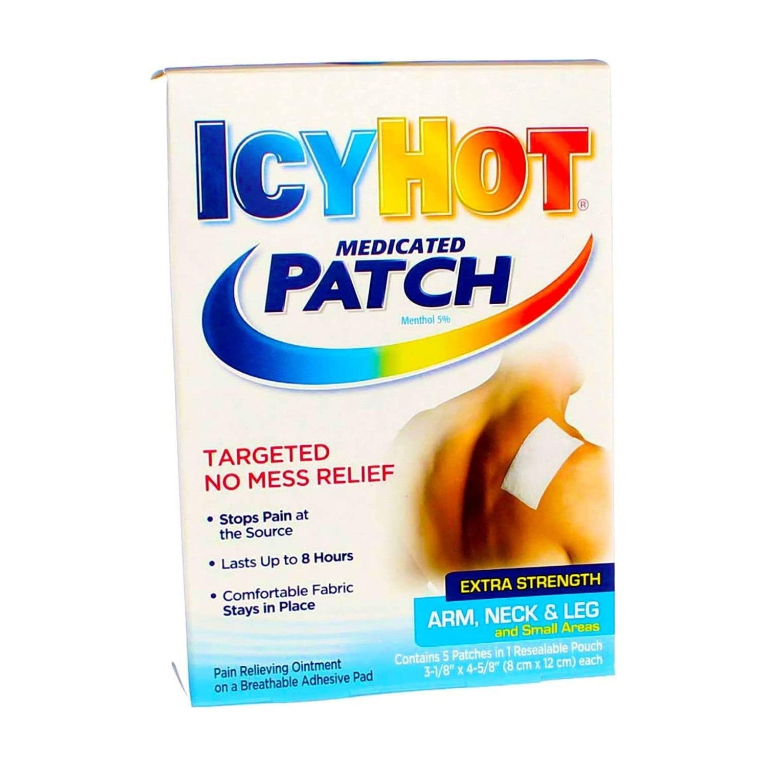 Buy now Icy Hot Original Small Pain Relief Patches (5 Count) Powerful Targeted Relief for Arm, Neck & Leg 5 Count (Pack of 2) at indiglob india