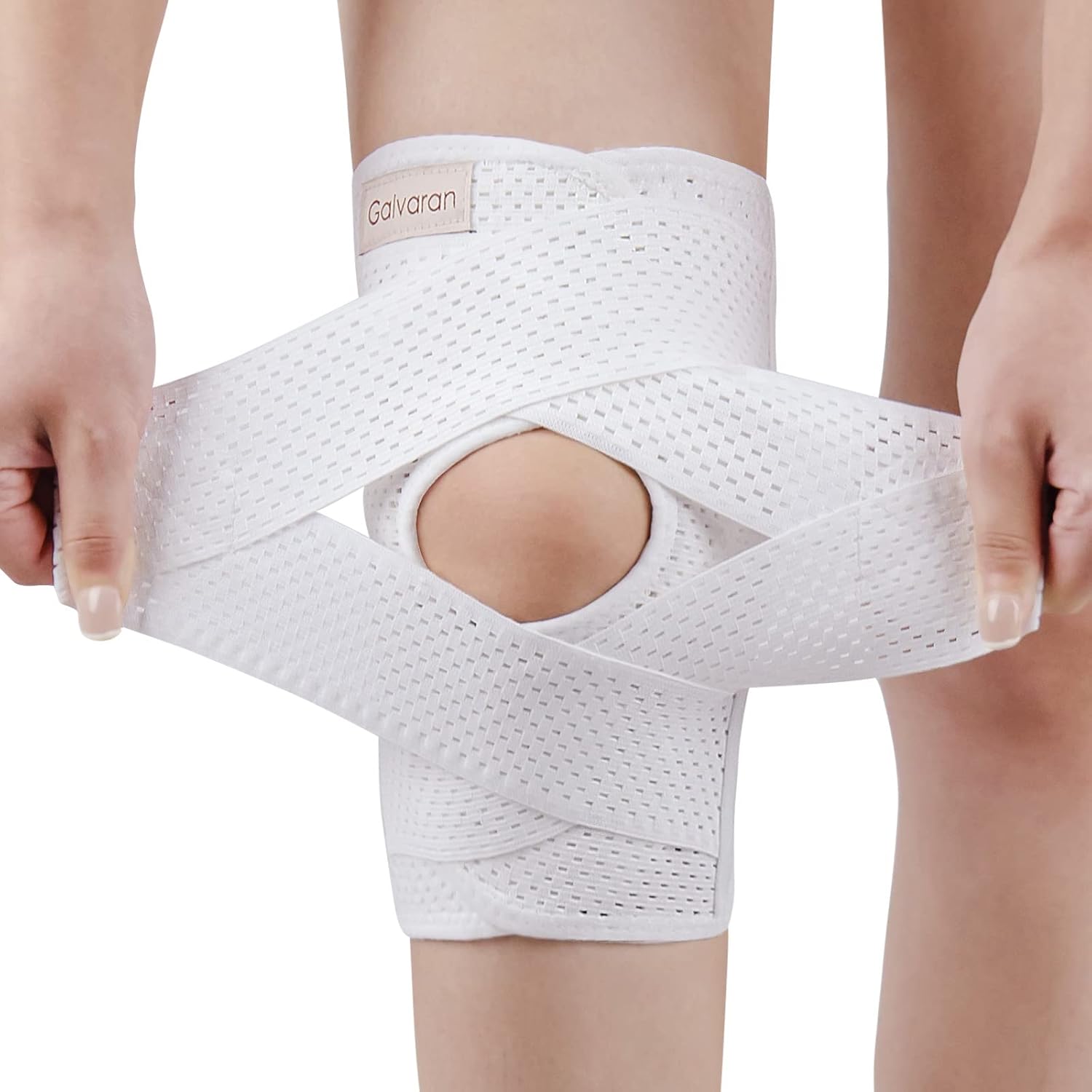 Buy now Galvaran Knee Brace with Side Stabilizers for Meniscal Tear Knee Pain ACL MCL Arthritis Injuries Recovery, Breathable Adjustable Knee Support for Men and Women Small White at indiglob india
