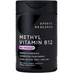Sports Research® Vitamin B12 as Methylcobalamin 5000mcg, 120 Liquid Caps | Plant-Based B12 with Coconut MCT Oil for Energy Metabolism Support | Vegan, Non-GMO, 120 Servings