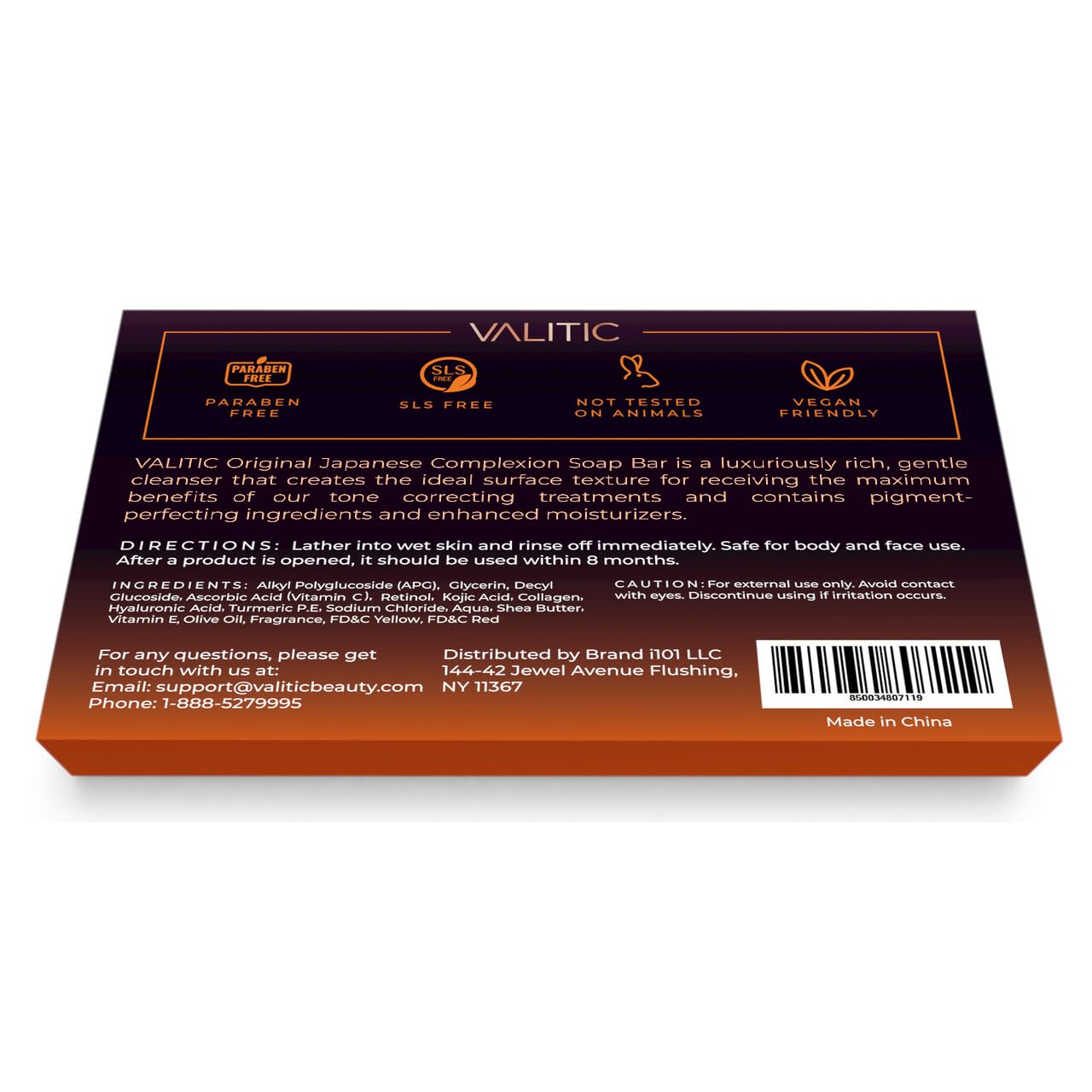 Buy now VALITIC Kojic Acid Dark Spot Remover Soap Bars with Vitamin C, Retinol, Collagen, Turmeric - Original Japanese Complex Infused Hyaluronic Acid, E, Shea Butter, Castile Olive Oil (4 Pack) at indiglob india