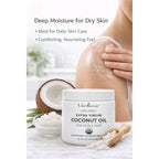 Verdana Organic Coconut Oil for Skin & Hair, Extra Virgin Unrefined Cold Pressed, Rich Moisturizer for Dry Skin & Body, USDA Organic, 16 fl oz Jar