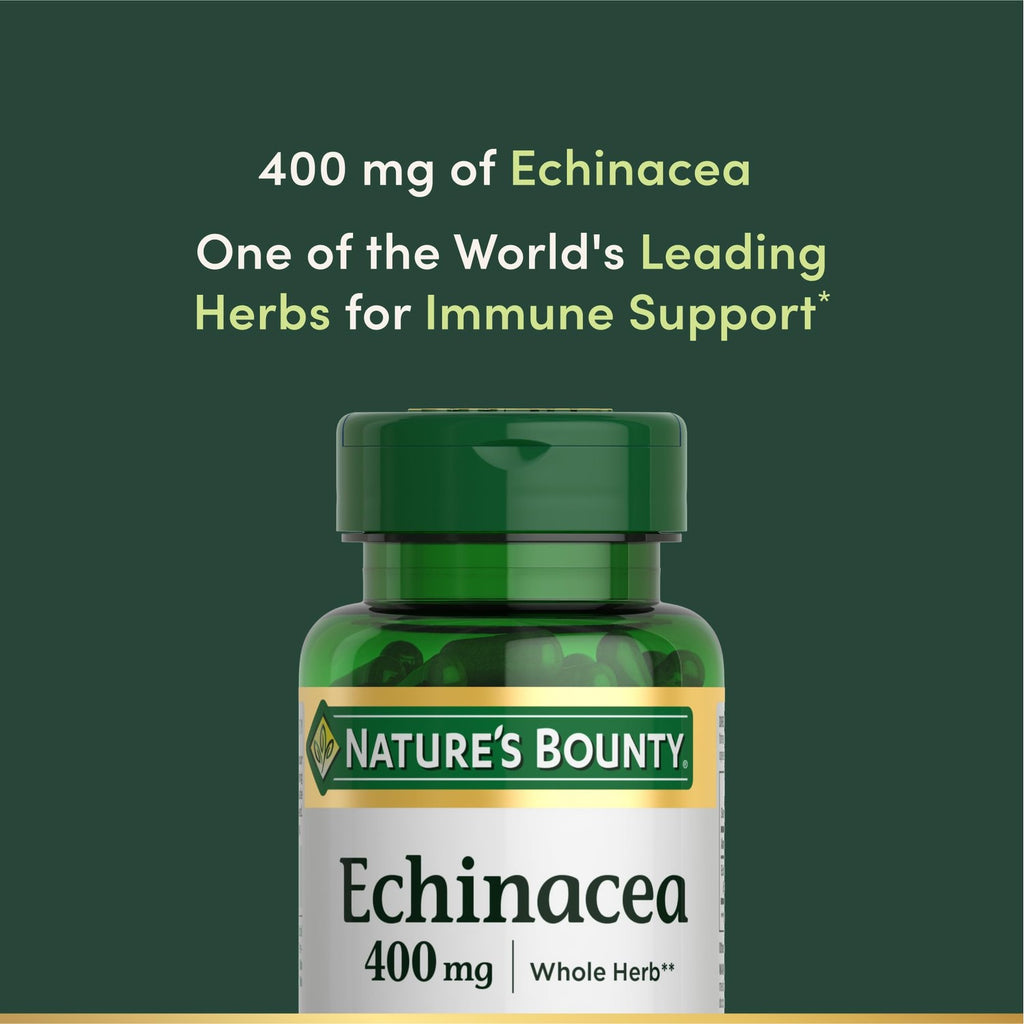 Nature's Bounty Echinacea 400mg, 100 Capsules | Herbal Supplement, Supports Immune Health