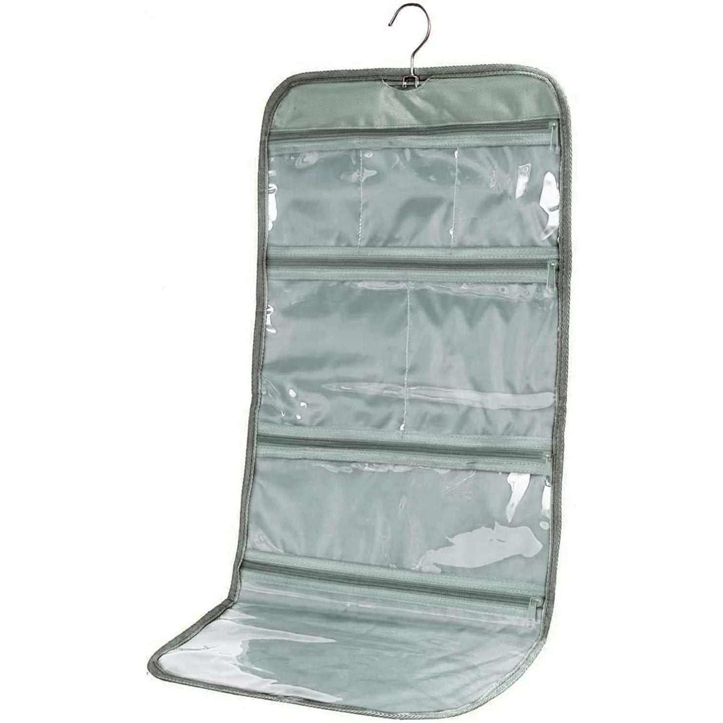 Buy now Foldable Clear Hanging Travel Toiletry Bag Cosmetic Organiser Storage Grey at indiglob india