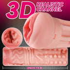 Male Masturbator Cup, Quiet Adult Sex Toys for Men Realistic Pocket Pussy Vagina Textured with 7.5in Depth Soft and Manual Sex Machine, Erotic Massage Gels