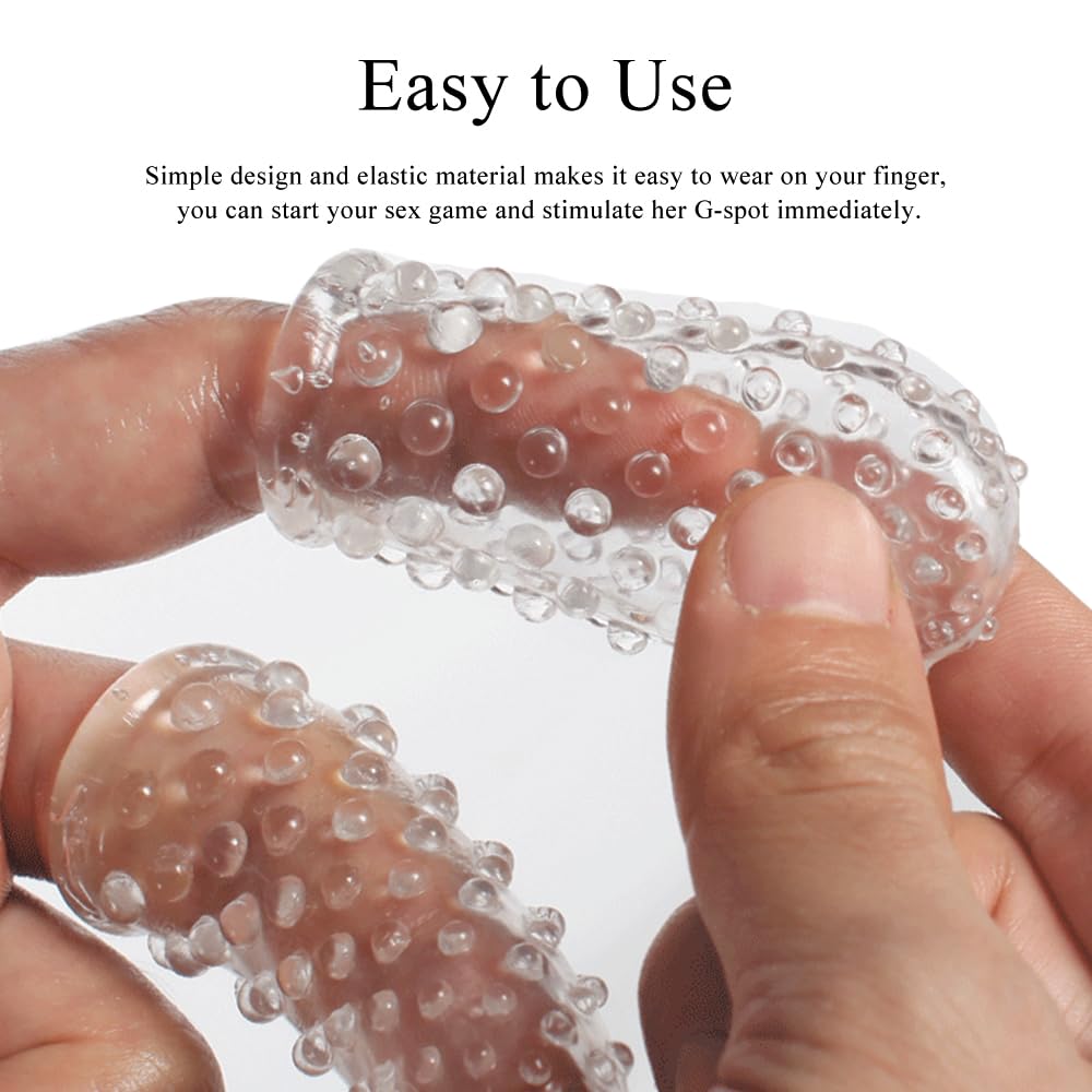 2Pcs Adult Finger Vibrator Accessories, Finger Sleeve Finger Cots Finger Condoms Vagina Clitoral Nipple G-Spot Stimulator Anal Sex Toys for Adults Women Men Couples