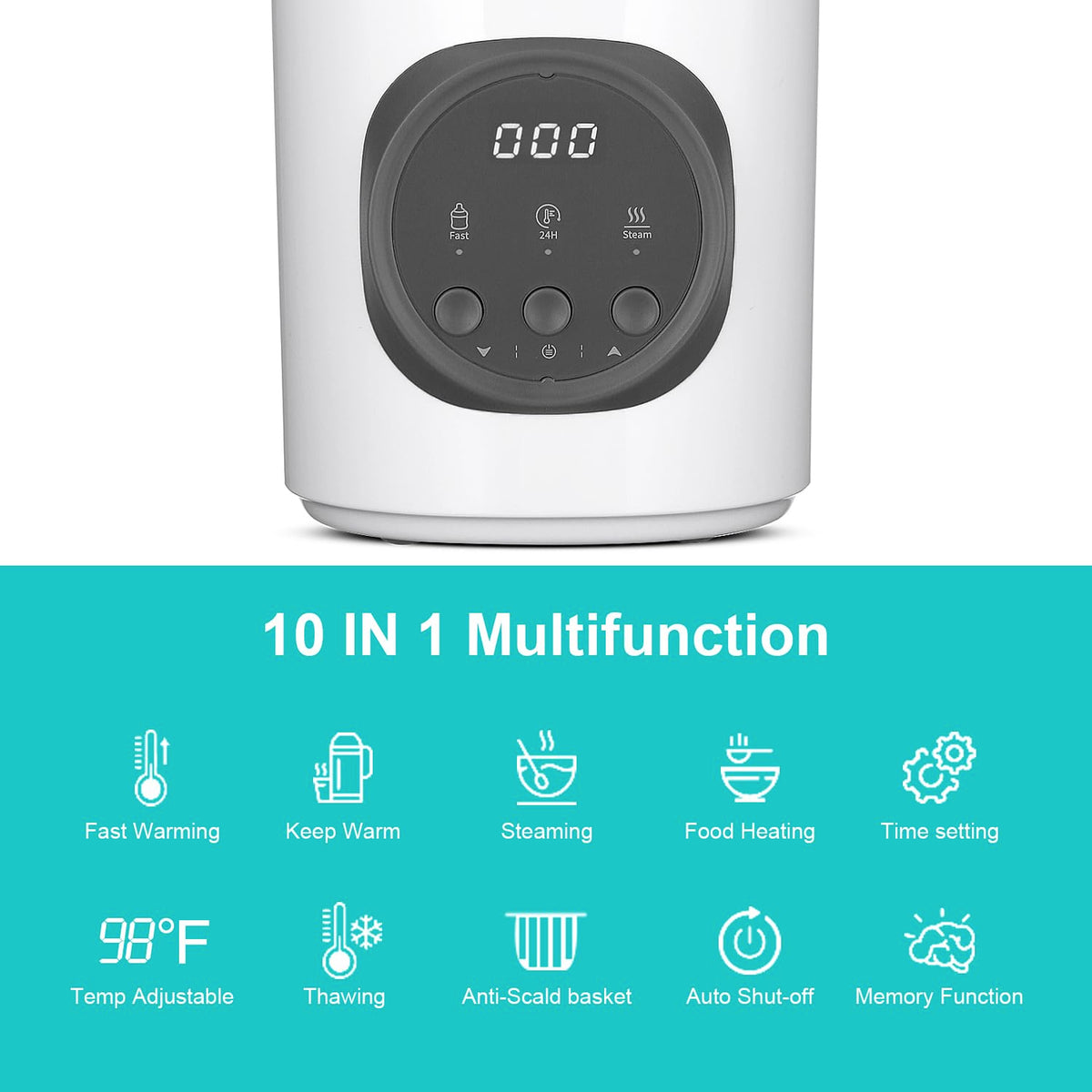 Vaundra Fast Baby Bottle Warmer for Breastmilk and Formula 120V