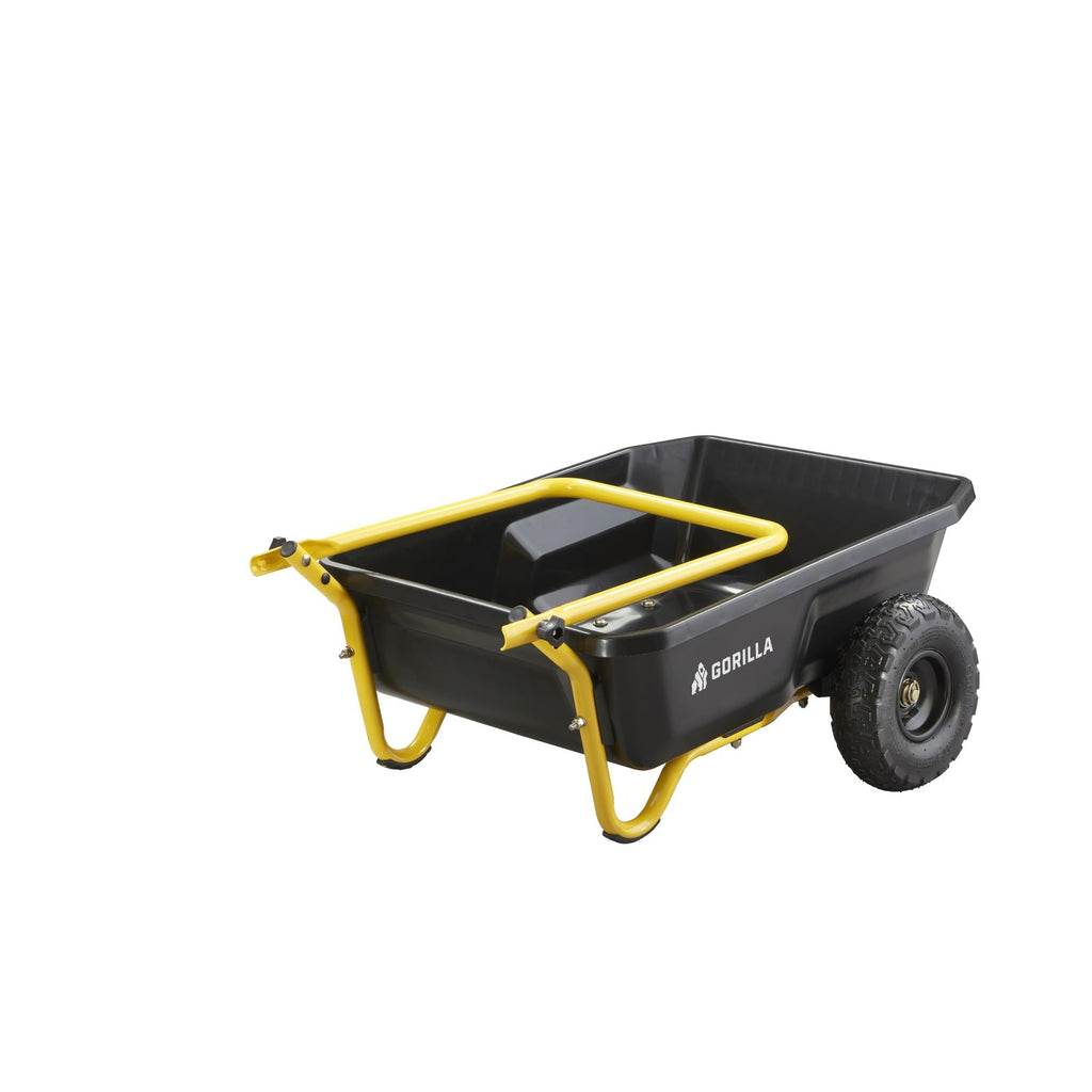 Gorilla Carts Poly Dump Cart, 2-Wheel Garden Wagon, 4 Cu Ft, 300lb Capacity