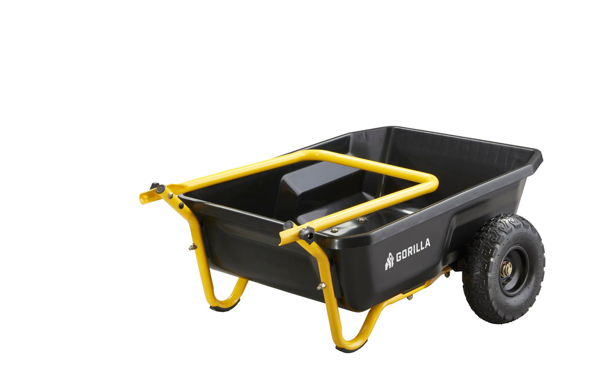 Gorilla Carts Poly Dump Cart, 2-Wheel Garden Wagon, 4 Cu Ft, 300lb Capacity
