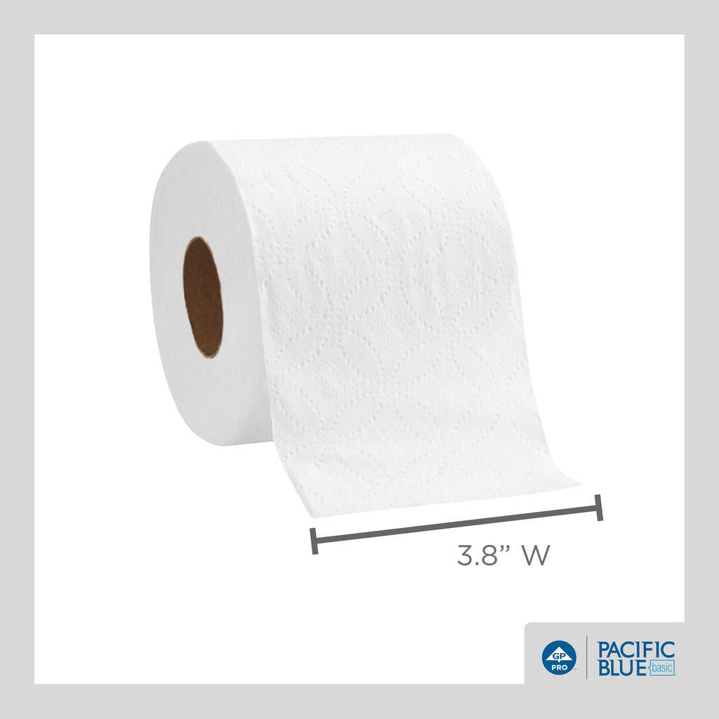 Georgia-Pacific Pacific Blue Basic 2-Ply Embossed Toilet Paper,19880/01, 550 Sheets Per Roll, 80 Rolls Per Case