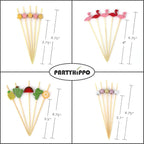 Buy now PARTYHIPPO Bamboo Cocktail Picks 200 Pack – Tropical Fruit Toothpicks 4.7 Inch Cocktail Sticks for Appetizers, Fruit, Cheese, Drinks, Party Supplies (Fruit) at indiglob india